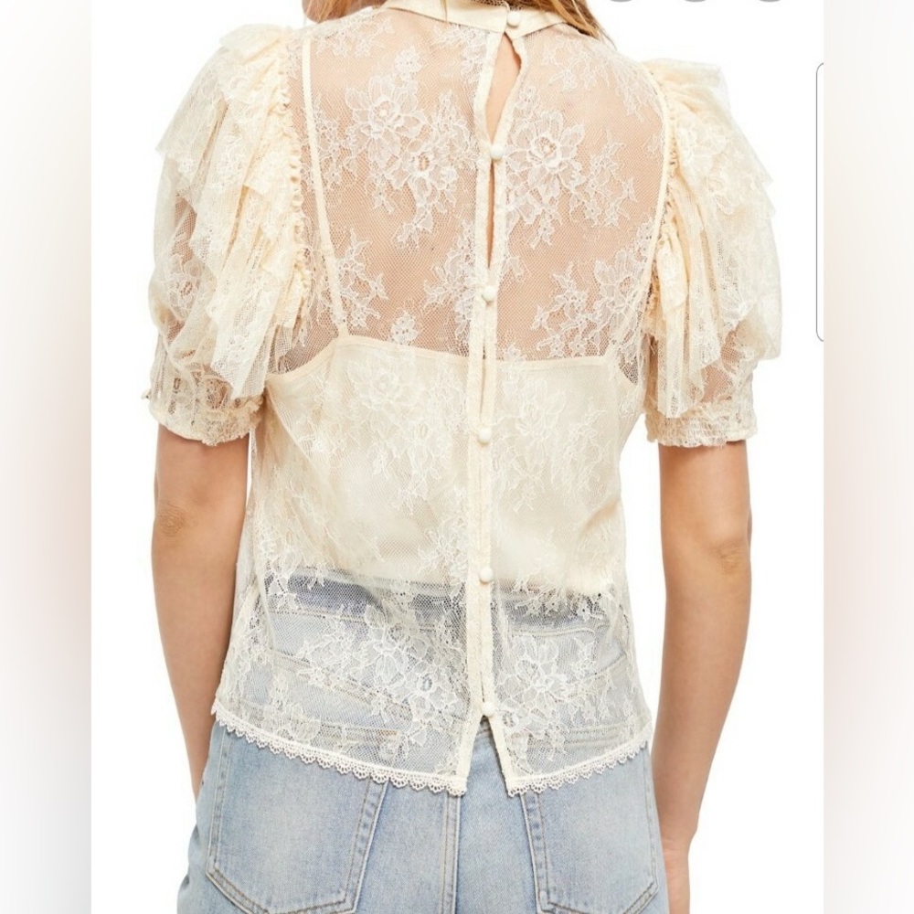 FREE PEOPLE SECRET ADMIRER LACE Top NWT - Picture 16 of 16